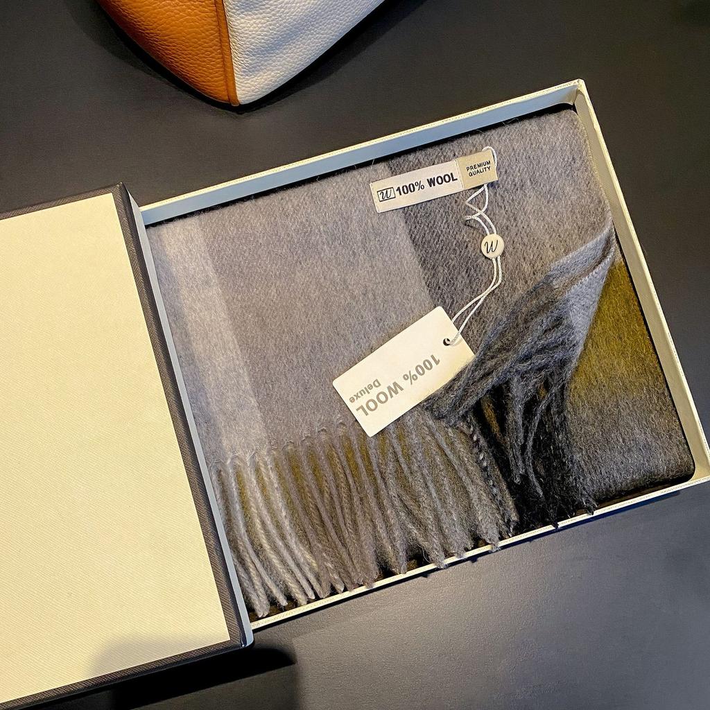 Small Wool Checkerboard Simple Winter Versatile Warm Scarf Female Scarf Student Style