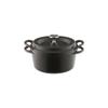 Cast Enamel Pot 14cm Matte Black Anhydrous Cooking Special Recipe Book Included Oven Pot Round MBK14R
