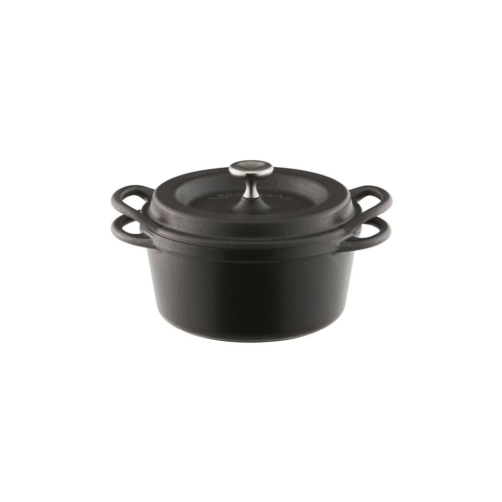 Vermicular Cast Enamel Pot 14cm Matte Black Anhydrous Cooking Special Recipe Book Included Oven Pot Round MBK14R