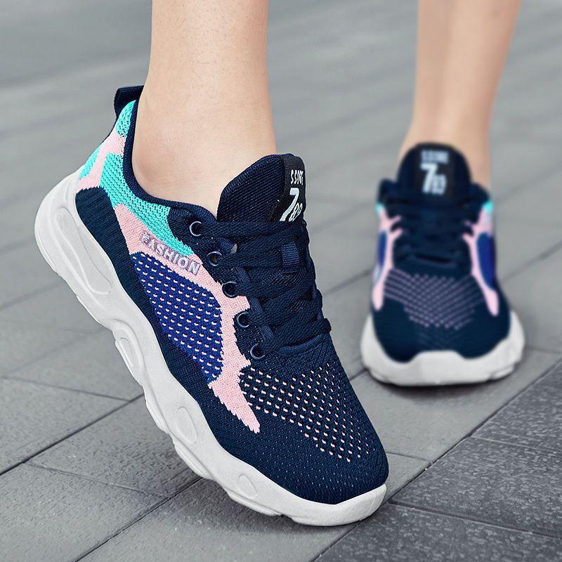 New women's sneakers trendy soft sole comfortable fly-woven breathable sneakers 2025 women's spring and summer sneakers
