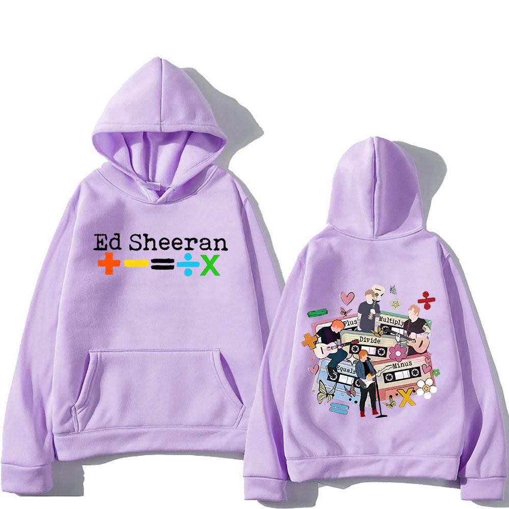 Ed Sheeran Tour 2024 Толстовка с капюшоном и двусторонней печатью в стиле ретро в стиле хип-хоп с капюшоном из флиса в стиле панк, мягкая толстовка с капюшоном Sudaderas