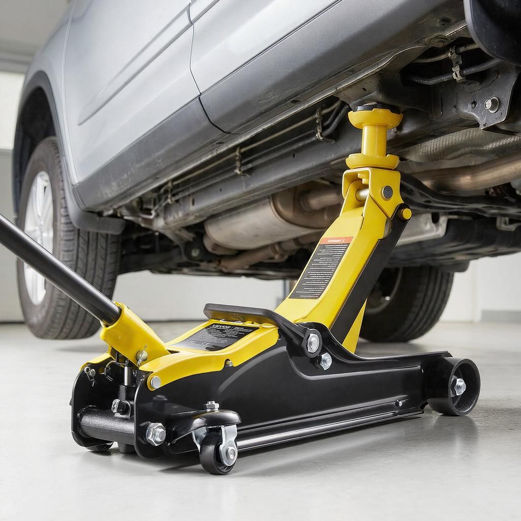 Low Profile Floor Jack, 2.5 Ton Capacity, Steel Racing Floor Jack with Single Piston Quick Lift Pump & SUV Adapters, Hydraulic Trolley Car Lift for