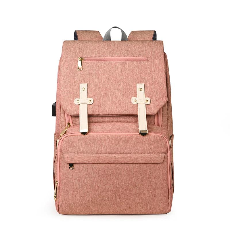 Solid Nylon Mom Backpack Zipper Casual High-quality Bags for Women Fashion New Style Mom and Baby Bags Large Capacity