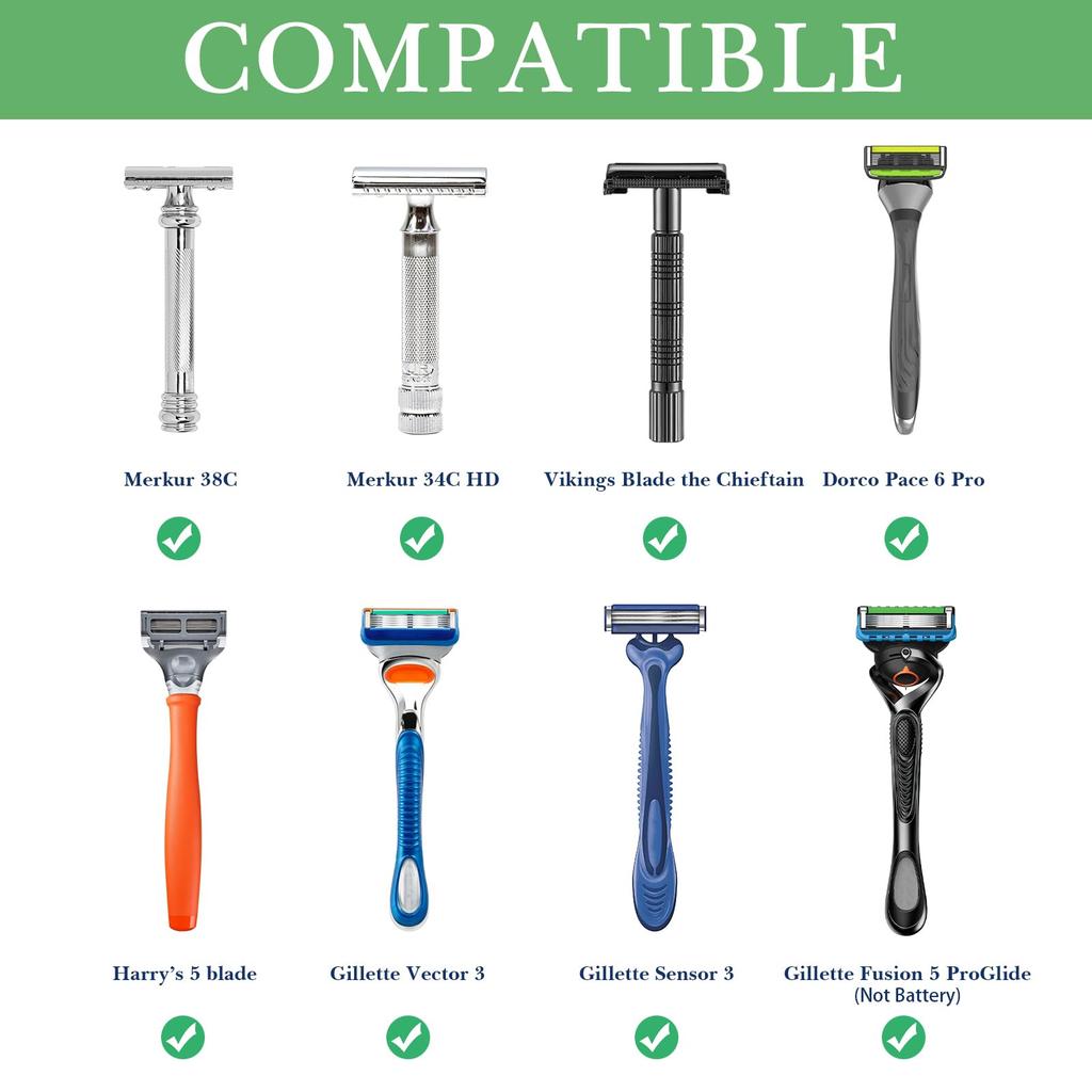 Linkidea Safety Razor 2 Opening Shaving Stand for Men for Bathroom Compatible with Gillette SkinGuard Stand, Pack, 0.7" (18.5mm) Diameter,