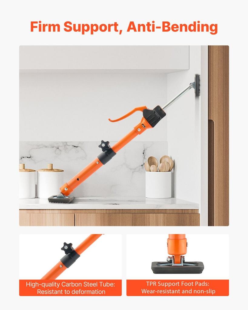Cabinet Jack Support Pole, 2-Pack, 40-60 cm Steel Telescopic Quick Support Rod, Adjustable 3rd Hand System up to 100 kg Capacity for Installing