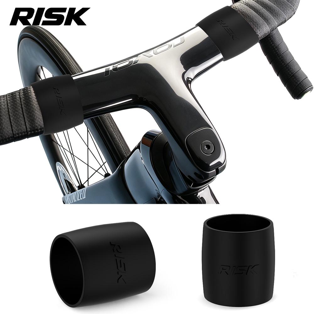 Risk 1 Pair Road Bicycle Elasticity Handlebar Strap Fixed Ring Bending Handle Silicone Elastic Strap Fixing Anti-Slip Sleeve