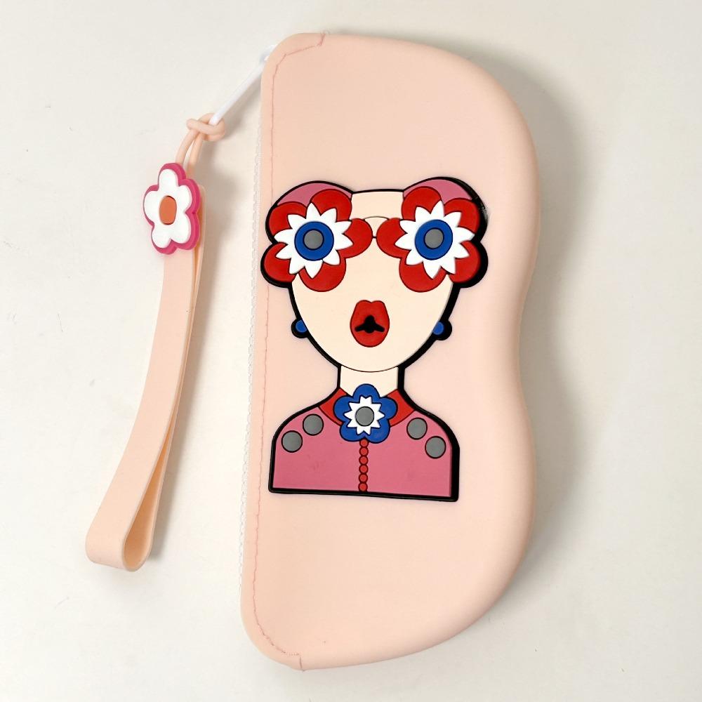 Simple Multifunctional Silicone Eyeglasses Case Dustproof Waterproof Small Items Bag Cartoon Coin Purse Sunglasses Pouch Female