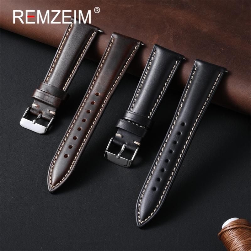 Quick Release Leather Watch Strap 18mm 19mm 20mm 21mm 22mm Universal Replacement Bracelet for Men Women Watchband Belt