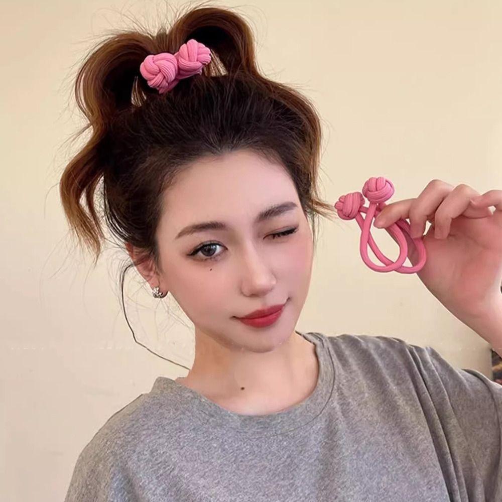Однотонная резинка для волос в китайском стиле, корейская резинка-конверт, элегантное эластичное кольцо для волос на каждый день.