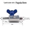 304 Stainless Steel Mini Ball Valve with Butterfly Handle, Internal/External Threads, High Pressure, 4-Way Pagoda Tube Connector.