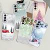 Snowflake Snow Christmas Clear Case For Samsung Galaxy S22 S20 FE S21 S10 S9 Plus Note 20 Ultra 10 Lite Transparent Phone Shell