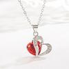 1 Set Drop Earrings Geometric Rhinestone High Gloss Cubic Zirconia Fine Workmanship Decoration Shinny Heart-shaped Pendant Necklace Women Accessory