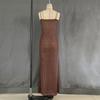 Women's Shiny Diamonds Sexy Halter Split Long Dresses