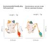 Miss Zoe Cute Cartoon Cat Brooch Pins Cat Fishing With Chain DIY Button Pin Metal Denim Jacket Pin Badge Jewelry Gift for Kids
