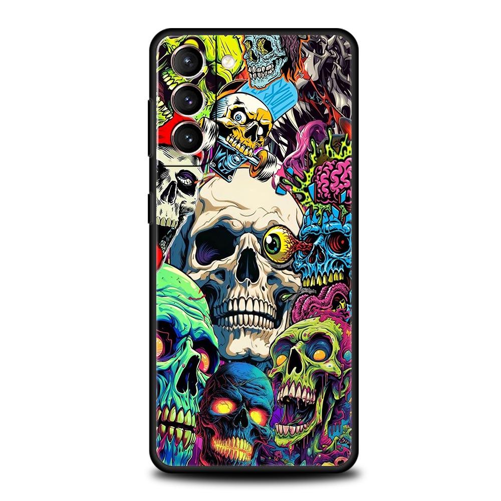 Чехол-череп для телефона Samsung Galaxy S26 S25 S24 S23 S22 S20 S21 FE Ultra S25 Edge Plus 5G Мягкий ТПУ Чехол Fundas Capas