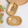 Square Drainer Bamboo Soap Holder Durable Soap Tray  Home
