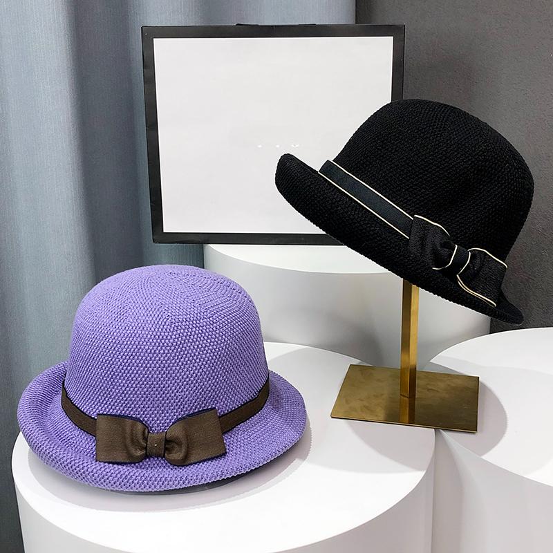Цилиндр с бантом и загнутыми краями, женская модная рыбацкая шляпа, японская туристическая солнцезащитная шляпа, тонкая стильная дышащая солнцезащитная шляпа