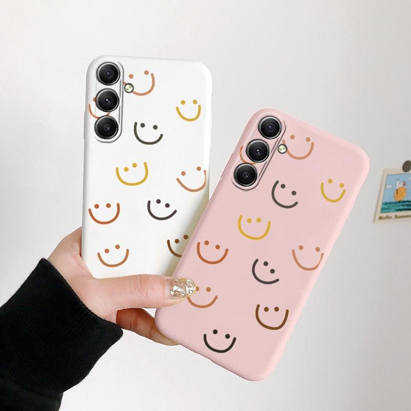 Мягкий силиконовый чехол с рисунком в виде линий улыбки для Samsung M35 A35 Xiaomi Redmi Note 13 Pro iPhone 15 Huawei Honor Realme Camera Защитный противоударный чехол