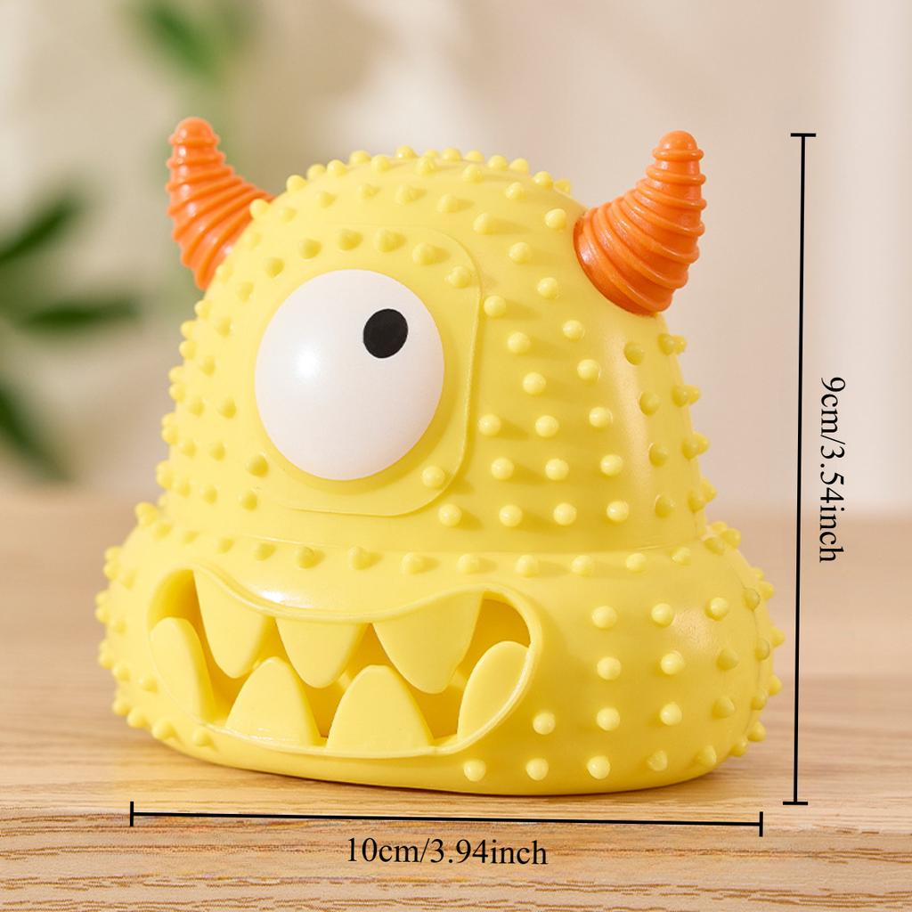Dog Molar Toy Food Grade Silicone BPA Cute Little Monster Dog Tooth Cleaning Interactive Bite Resistant Sound Toy Pet Supplies