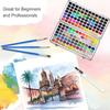 Набор твердых акварельных красок 168 цветов, набор акварельных красок, кисть-ручка с резервуаром для воды и палитрой, мобильная коробка, набор акварельных красок для путешествий