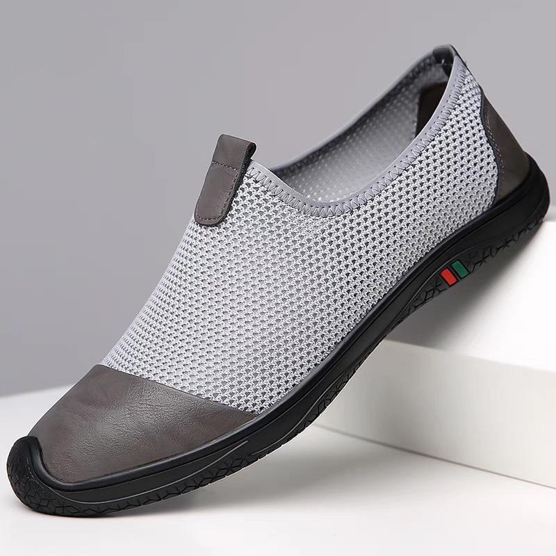 Мужская обувь Новая дышащая повседневная обувь Летняя сетчатая обувь с полыми отверстиями Мягкая подошва Удобная обувь для вождения для мужчин Лоферы слипоны
