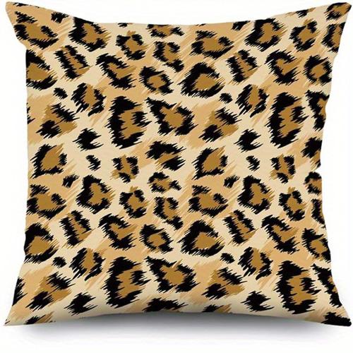 Home Decor Leopard Print Square Pillow Covers for Decor Pattern Cushion Cover Suitable for Sofa Bedroom Car Pillow Cover