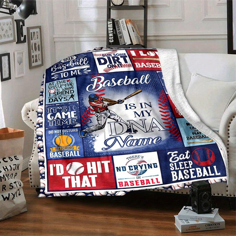 Baseball Passion Quotes And Motivations For Players And Lovers Multipurpose Customizable Blanket Customize Text Warmthful Decor Suitable For Sofa