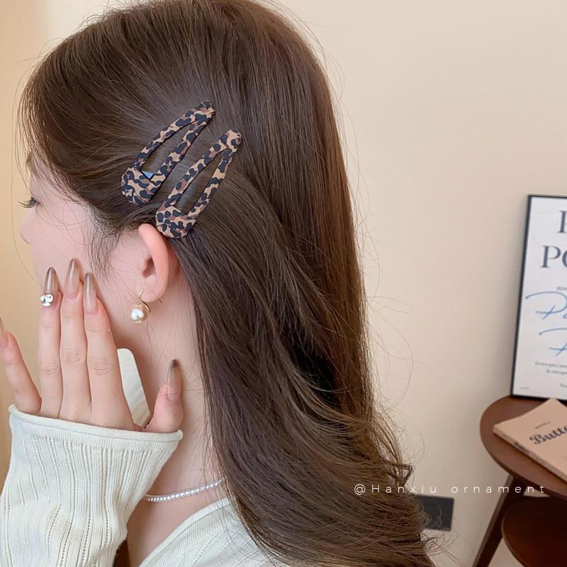 8 шт./компл. заколки для волос с леопардовым принтом для женщин и девочек, винтажные заколки с геометрическим рисунком звезды, BB, заколки для челки, заколки, набор аксессуаров для волос