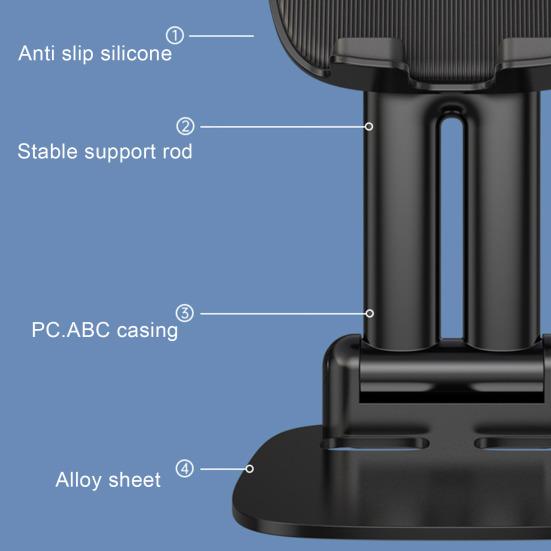 Складной металлический держатель для планшета на 360 градусов, вращение без помощи рук, стабильная поддержка, противоскользящий регулируемый телефон