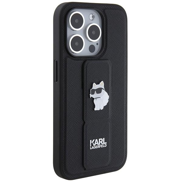 Karl Lagerfeld Klhcp14Lgsachpk Iphone 14 Pro 6.1 Czarny/Black Hardcase Gripstand Saffiano Choupette Pins