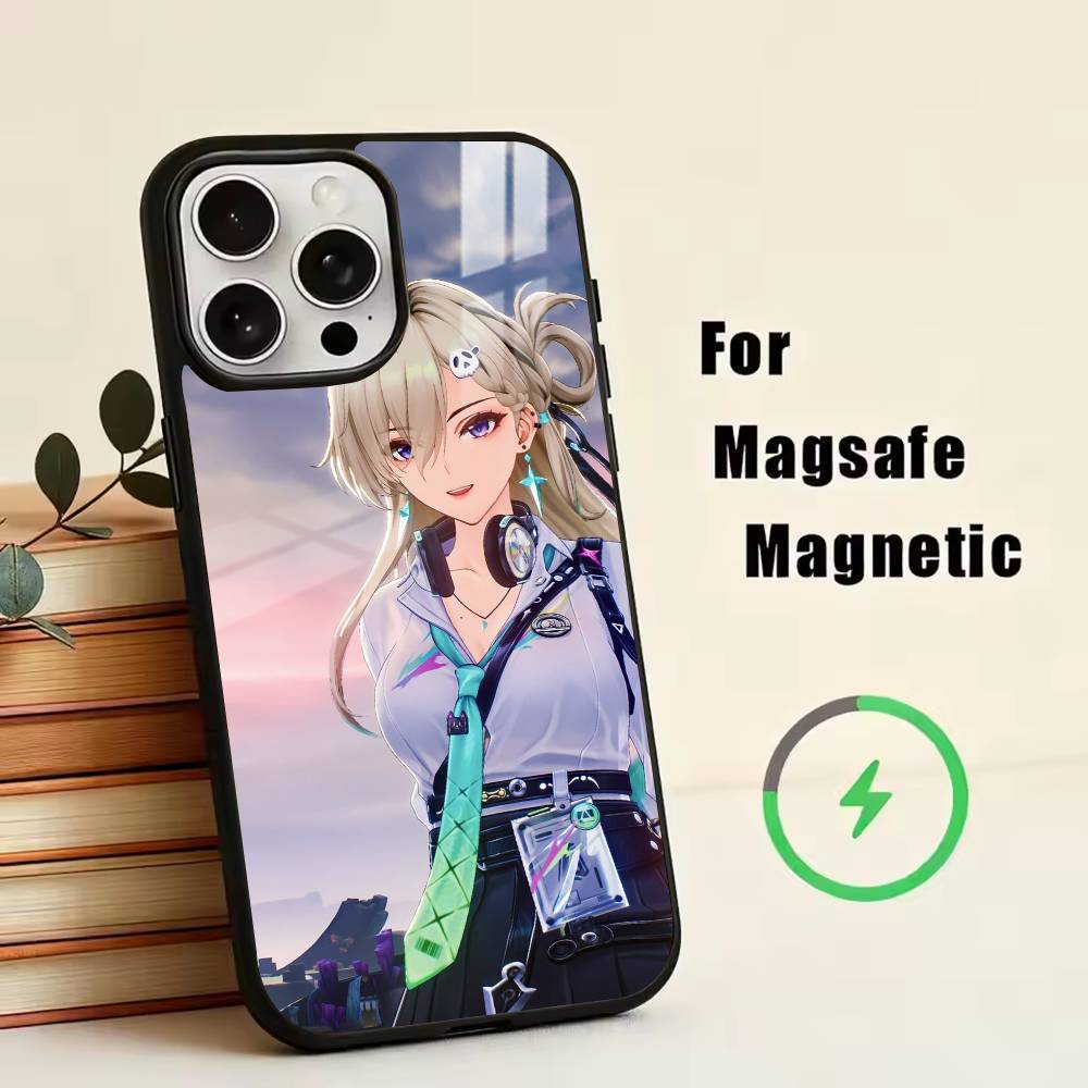 L-Lyney WW-Wuthering Waves  Phone Case For iPhone17,16,15,14,13,12,11 Plus,Pro Magnetic For Magsafe Wireless Charging