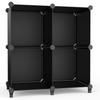 Стеллаж для хранения большой вместимости TITIROBA, ZW-01, 4 ящика, Легкая сборка, Стальная конструкция, Стильный, Многоцелевой, Прочный, Компактный, Черный