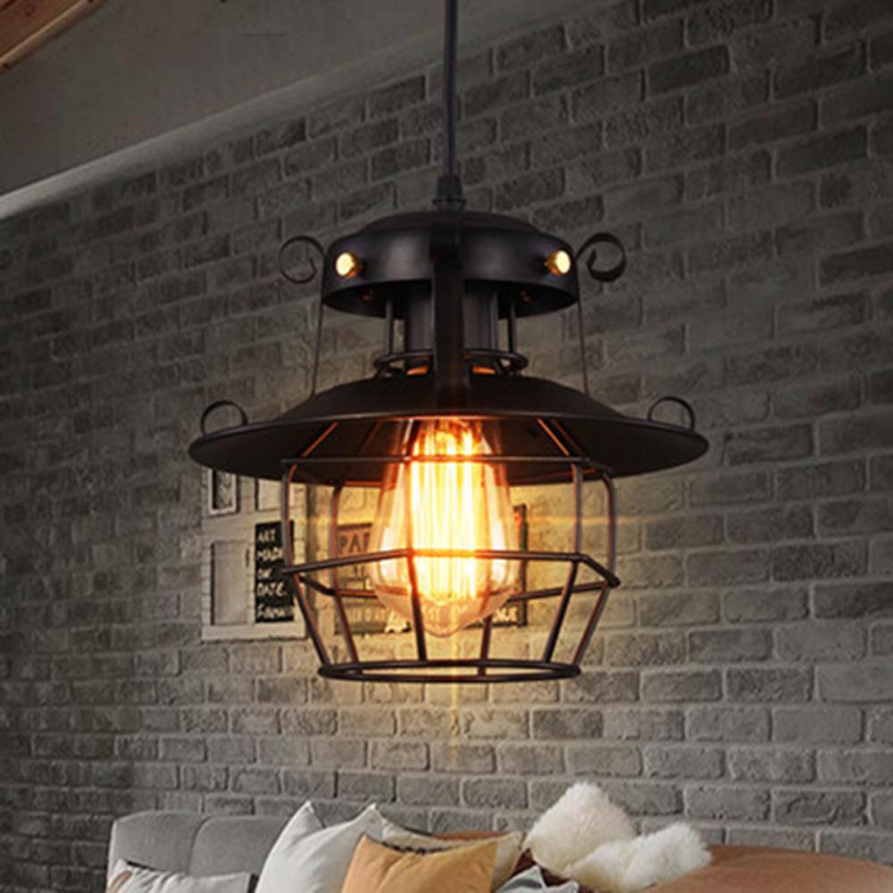 Loft Vintage Pendant Light Nordic Retro Iron Lights Industrial Hanging Lamp Lighting Fixture For Cafe Bar Home Decor Lampshade