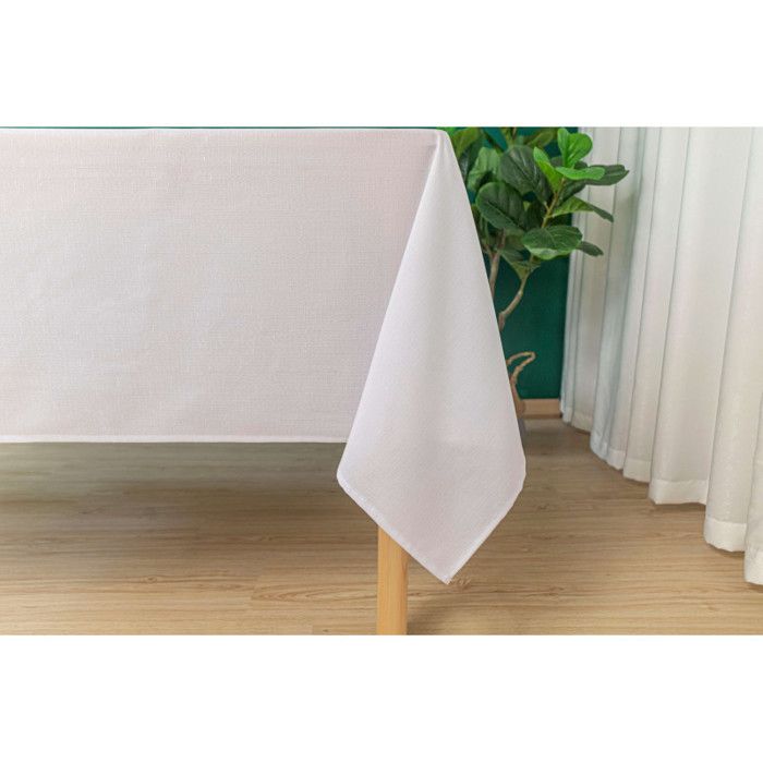 Однотонная белая скатерть с защитой от пятен, прямоугольная, 145 x 240 см