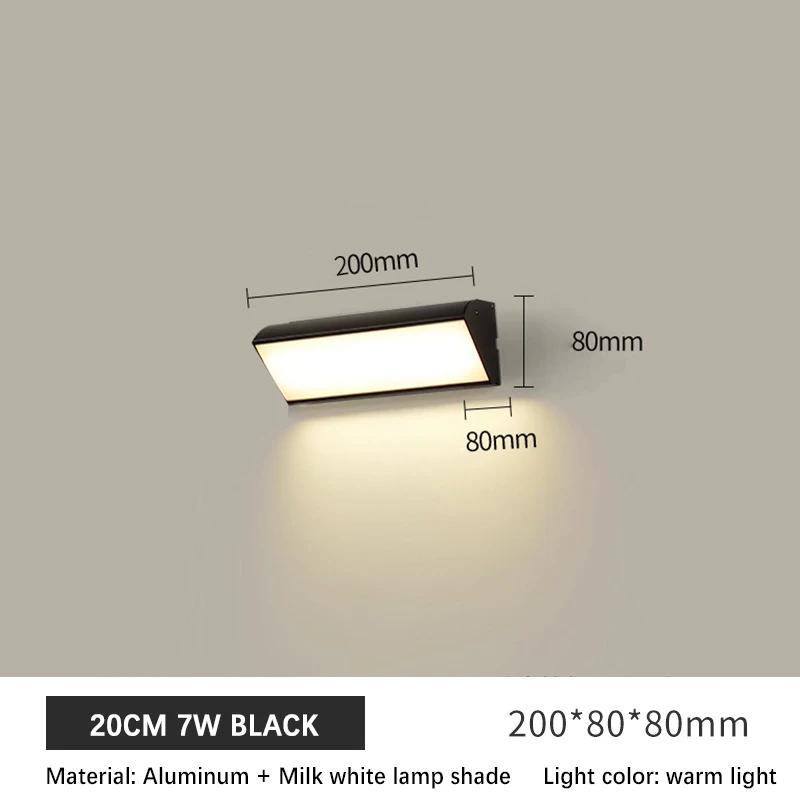 Длинные светодиодные уличные настенные светильники, водонепроницаемые алюминиевые светильники, бра для крыльца, сада, коридора, теплый/холодный свет, длинный настенный светильник IP65