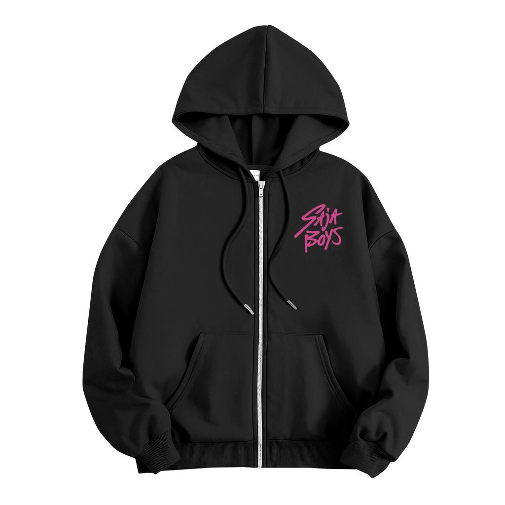 Детская модная женская легкая толстовка с длинными рукавами, застежкой-молнией, принтом и карманами.