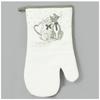 [A0246] - White Gray "Cats" Kitchen Glove - 28x14 Cm