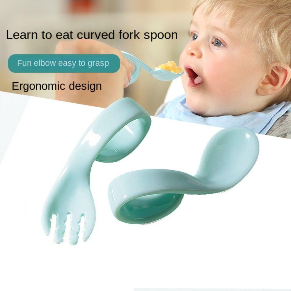 Fork Supplement Tool Children Tableware Elbow Spoon Auxiliary Spoon Baby Spoon Fork Eat Training