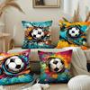 Новая декоративная наволочка для подушки с футбольным принтом для дивана, дома, двусторонняя печать, короткий плюш, чехол для подушки, праздничный подарок