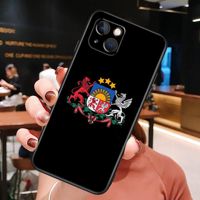 Latvia Flag Phone Case For iPhone 13 12 11 14 15 16 Pro Max Plus X XR XS Bumper Cover Coque