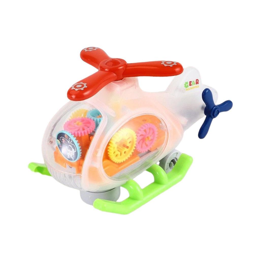 Transparent Toy Helicopter for Kids for Toddlers 1-3 Electric Toy Helicopter red