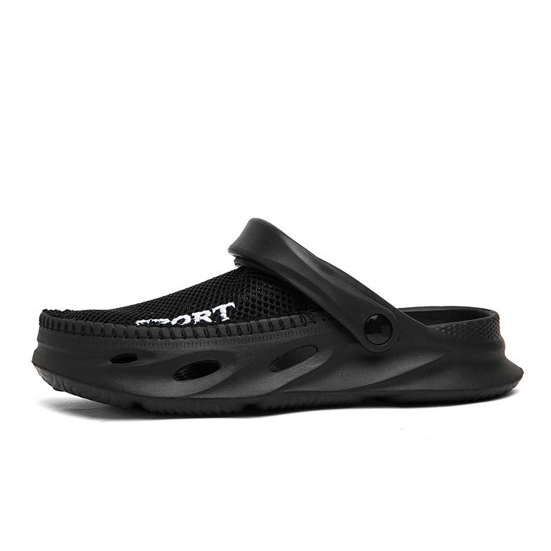 Мужские сетчатые клоги больших размеров - 2025 Летние нескользящие дышащие пляжные сандалии