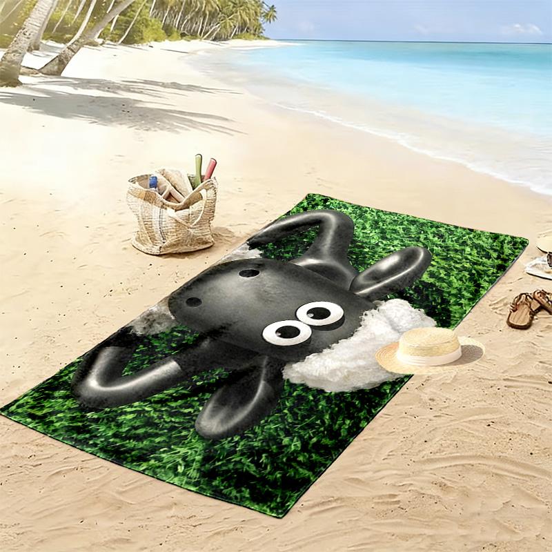 Shaun the Sheep2 Print Beach Towel, Large Soft Quick Dry Towel for Beach Camping Swimming