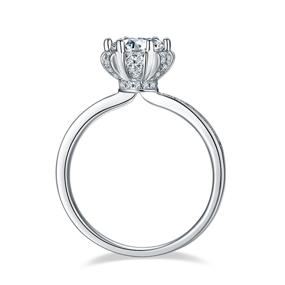 Модное кольцо с муассанитом VVS1 6,5 мм, цветное кольцо с бриллиантами 18 карат для женщин, подарок на свадьбу, помолвку, ювелирные изделия из стерлингового серебра 925 пробы