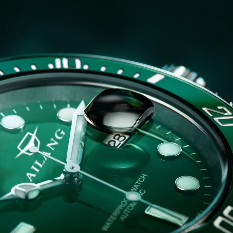 AILANG Новые автоматические механические часы Green Water Ghost Мужские часы Водонепроницаемые