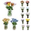 Simulation Flower Glass Flower Decor Lovely Glass Flower Bouquet  for Home Room Decoration