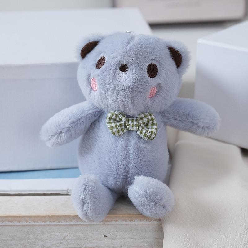 Плюшевая игрушка мишка с бантом в клетку, мягкая набивная кукла, брелок для рюкзака, праздничный подарок