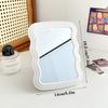 Corrugated Desktop Makeup Mirror Solid Color Simple Portable Handheld Makeup Mirror Foldable Student Compact Cute Mirror