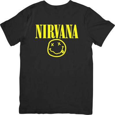 Футболка унисекс из качественного хлопка с изображением NIRVANA Music, подходит для мужчин и женщин, черная.