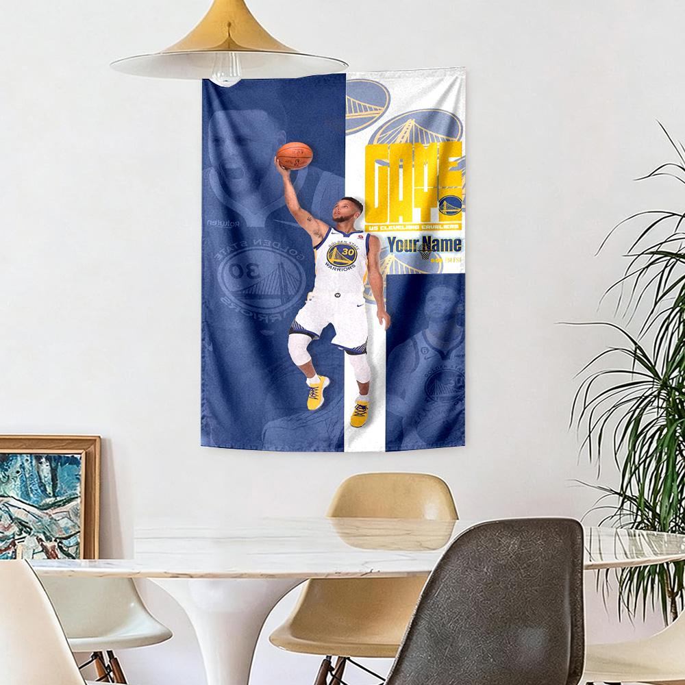 Golden State Curry Aesthetic Tapestry Handmade Look Designed for Bedroom Balcony Dorm Wall Versatile Decor Gallery Wall Perfect Gift for Dorm Roommate